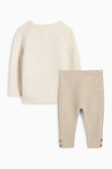 Baby Buben - Tiger - Baby-Outfit - 2 teilig - gerippt - hellbeige
