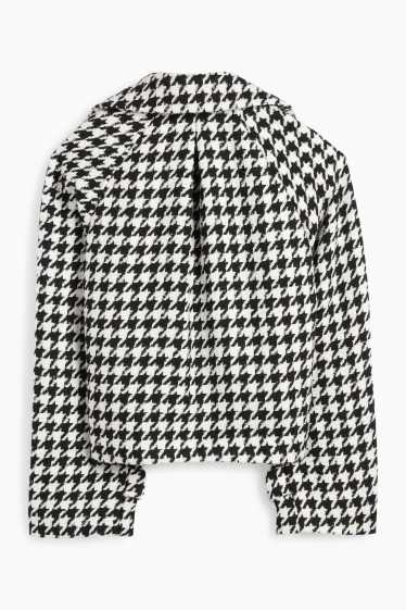 Damen - Jacke - kariert - schwarz / weiß
