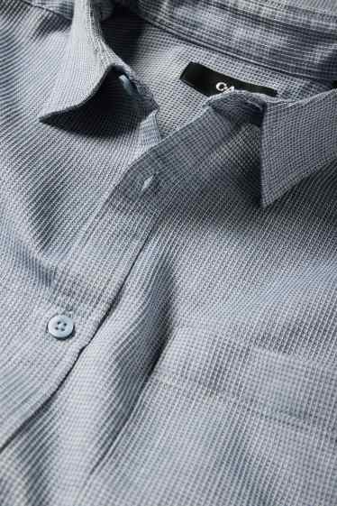 Herren - Hemd - Regular Fit - Kent - strukturiert - blau