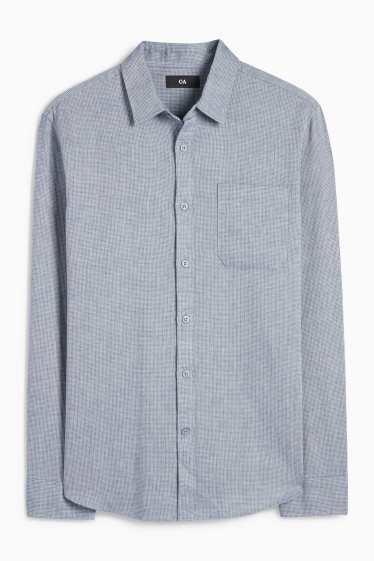 Herren - Hemd - Regular Fit - Kent - strukturiert - blau