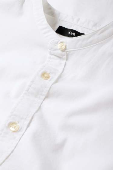 Herren - Hemd - Regular Fit - Stehkragen - weiss