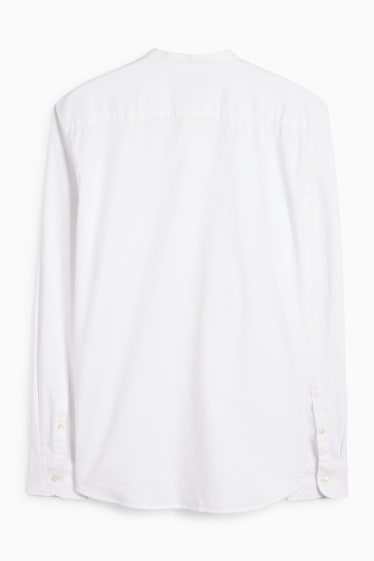 Herren - Hemd - Regular Fit - Stehkragen - weiss