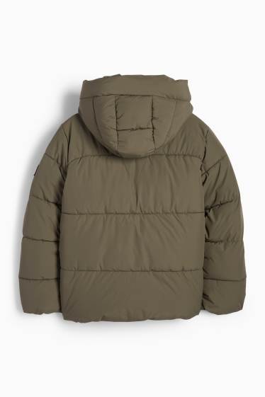 Children Girls - Quilted jacket with hood - green
