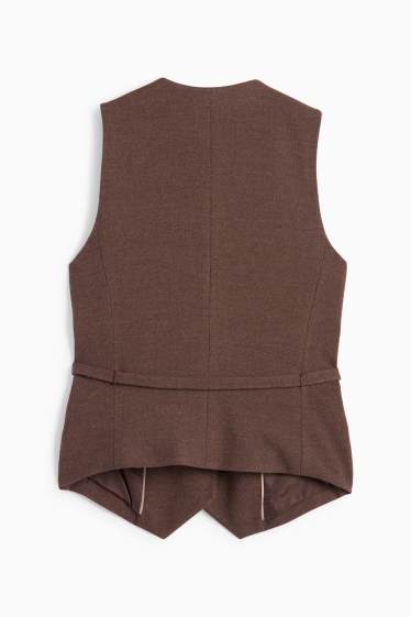 Dames - Business-gilet - slim fit - bruin