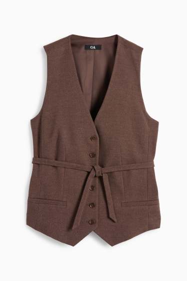 Dames - Business-gilet - slim fit - bruin