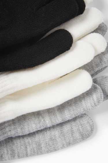 Kinderen: meisjes - Set van 3 paar - handschoenen - zwart