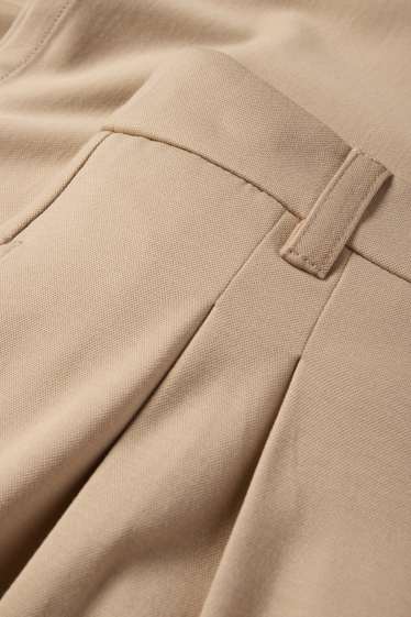 Dona - Pantalons de punt - high waist - wide leg - beix