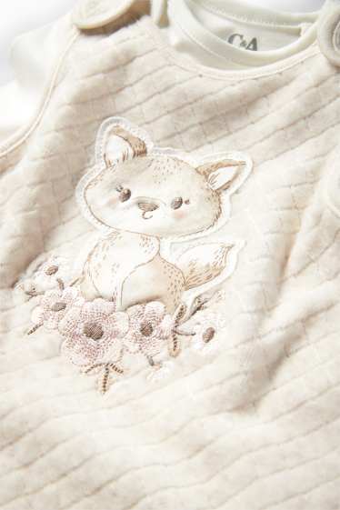 Bébés filles - Renard - ensemble avec grenouillère - 2 pièces - blanc crème