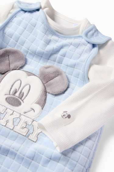 Bébés garçons - Mickey Mouse - ensemble avec grenouillère - 2 pièces - blanc / bleu clair