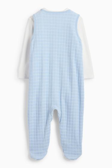 Bébés garçons - Mickey Mouse - ensemble avec grenouillère - 2 pièces - blanc / bleu clair