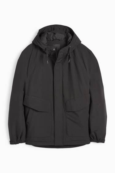 Men - Jacket with hood - lined - black