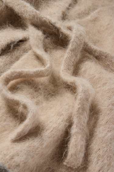 Femei - Cardigan tricotat - amestec de alpaca - bej
