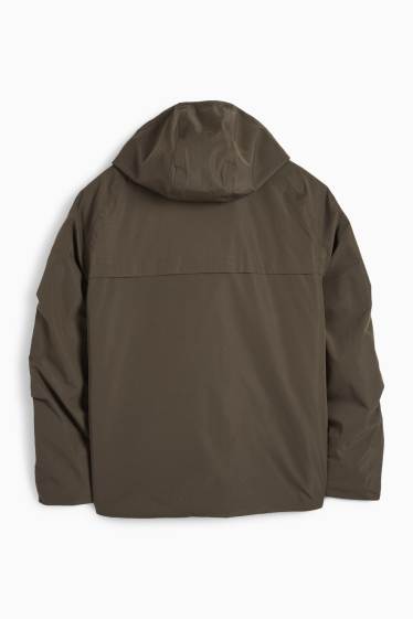 Men - Jacket with hood - lined - waterproof - khaki