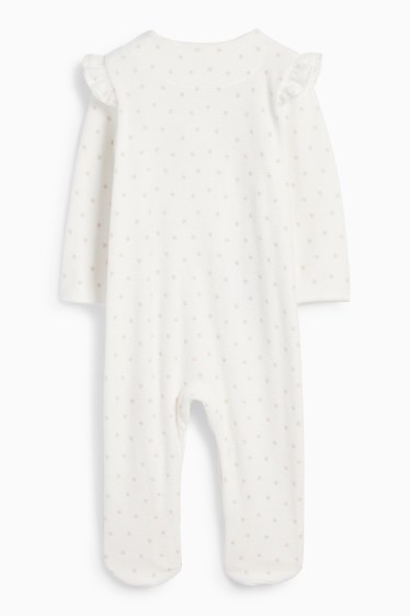 Bébés filles - Tic et Tac - pyjama bébé - finition côtelée - blanc