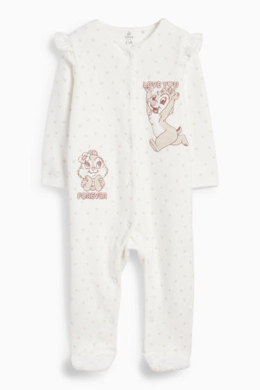 Bébés filles - Tic et Tac - pyjama bébé - finition côtelée - blanc
