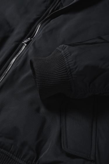 Herren - Bomberjacke - gefüttert - schwarz