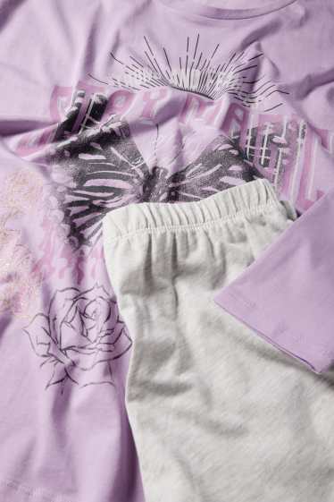 Kinder Mädchen - Schmetterling - Pyjama - 2 teilig - hellviolett