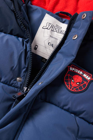 Kinderen: jongens - Spider-Man - gewatteerde jas met capuchon - donkerblauw