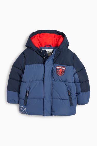 Kinderen: jongens - Spider-Man - gewatteerde jas met capuchon - donkerblauw