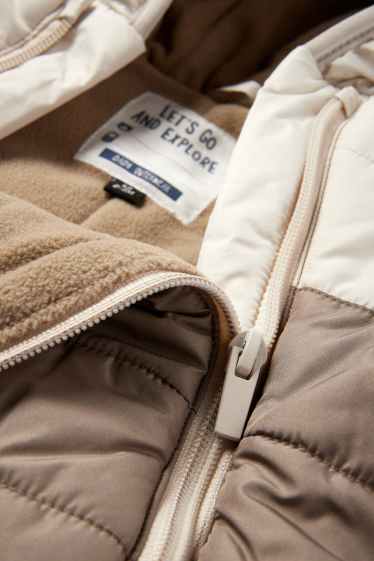 Neonati - Tuta da neve neonati con cappuccio - beige