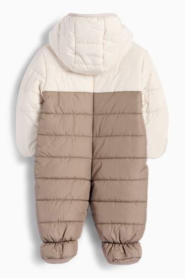 Neonati - Tuta da neve neonati con cappuccio - beige