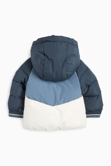 Baby Boys - Quilted baby jacket with hood - dark blue