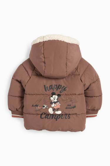 Bebeluși - băieți - Mickey Mouse - jachetă matlasată cu glugă bebeluși - maro