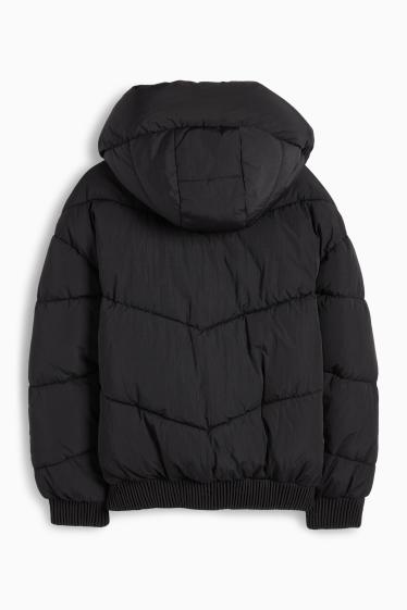 Enfants filles - Doudoune à capuche - déperlante - noir