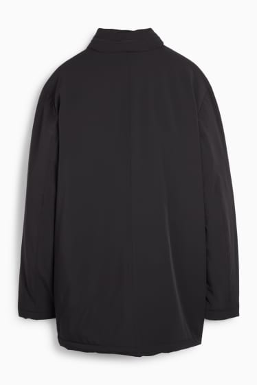 Hommes - Manteau avec capuche - finition doublée - noir
