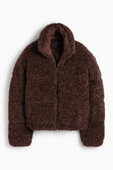 Damen - Teddy-Steppjacke - braun