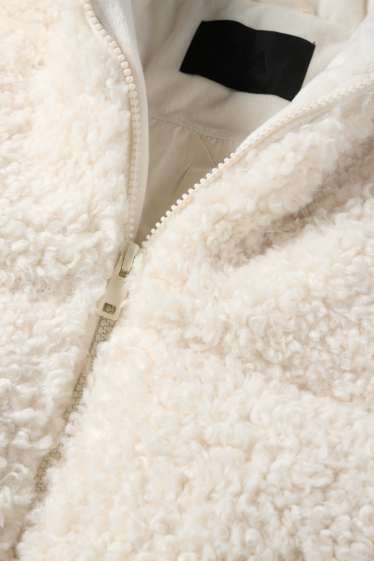 Women - Teddy fur quilted jacket - cremewhite