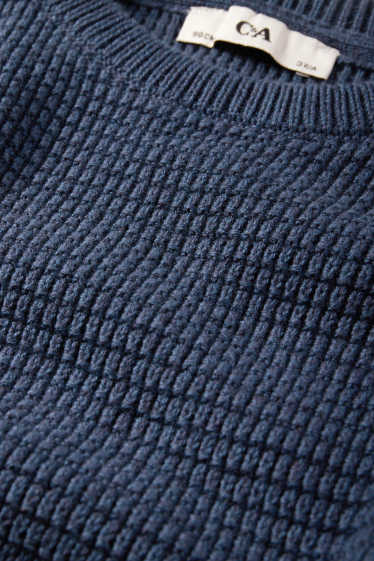 Kinderen: jongens - Trui - met structuur - donkerblauw