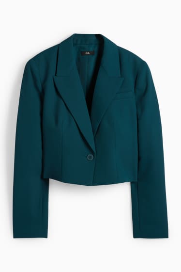 Damen - Crop Blazer - Regular Fit - petrol