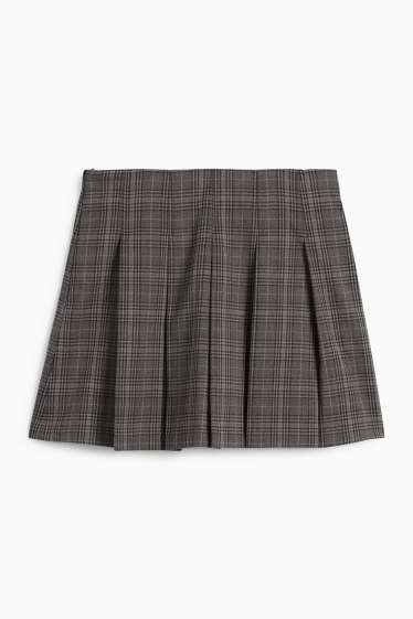 Women - Skort - check - dark gray