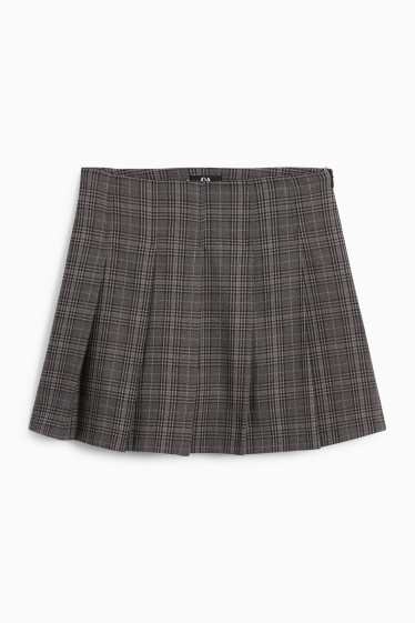 Women - Skort - check - dark gray