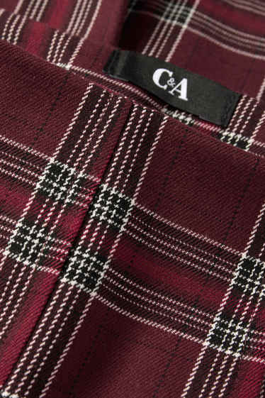 Women - Skort - check - bordeaux
