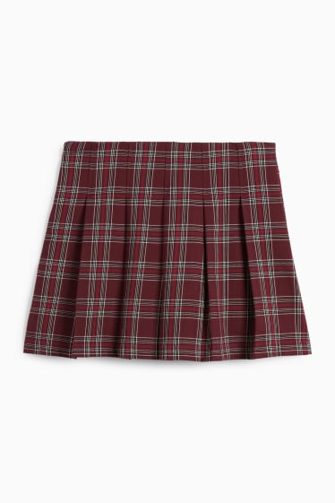 Women - Skort - check - bordeaux
