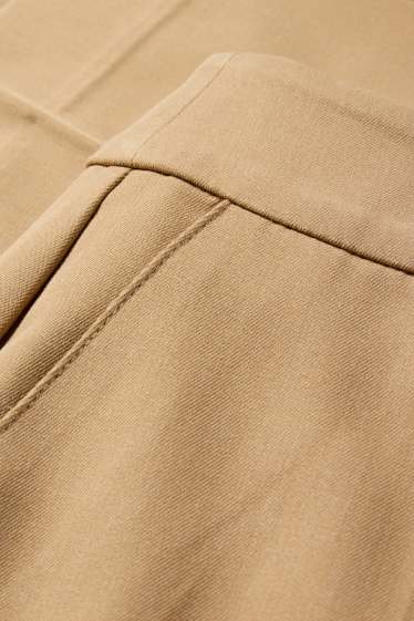 Femei - Pantaloni de stofă - talie medie - straight fit - bej
