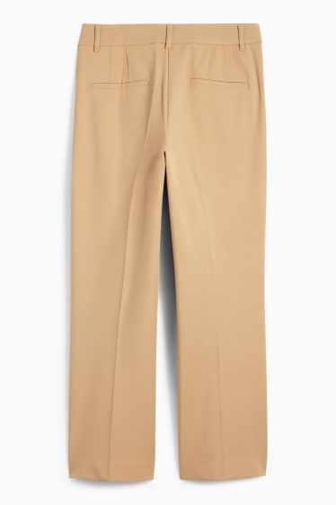 Femei - Pantaloni de stofă - talie medie - straight fit - bej