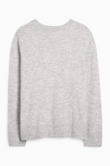 Damen - Pullover - hellgrau-melange