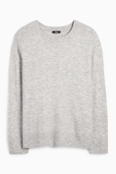 Damen - Pullover - hellgrau-melange