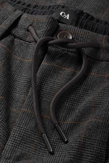 Hommes - Chino - tapered fit - à carreaux - gris foncé