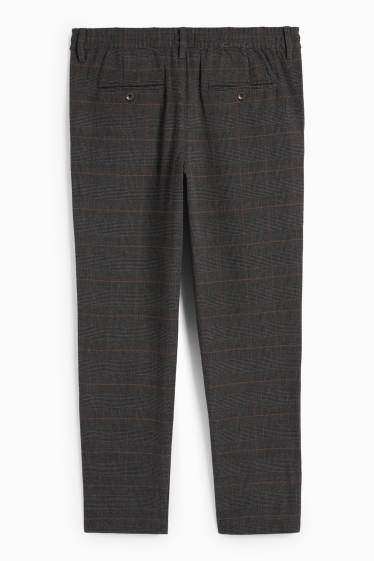 Hommes - Chino - tapered fit - à carreaux - gris foncé