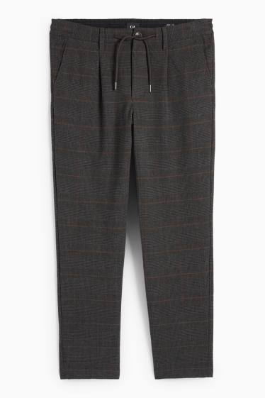 Hommes - Chino - tapered fit - à carreaux - gris foncé