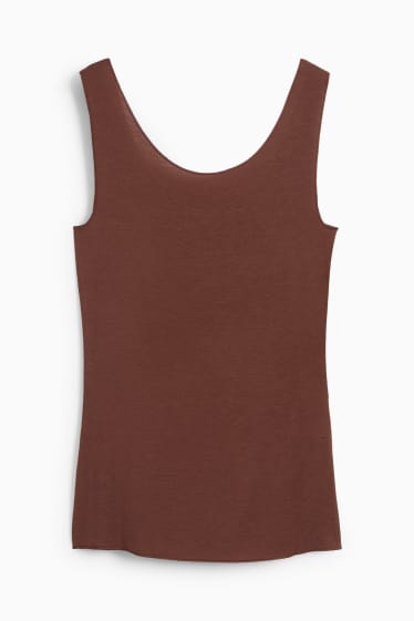 Damen - Hemdchen mit Kaschmir-Anteil - braun