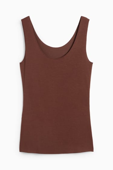 Damen - Hemdchen mit Kaschmir-Anteil - braun