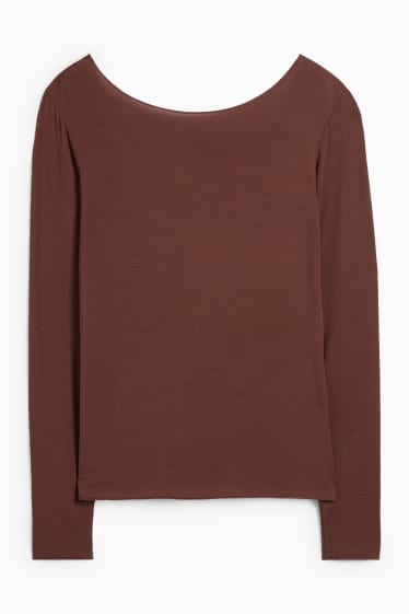 Femmes - Maillot de corps en cachemire mélangé - marron