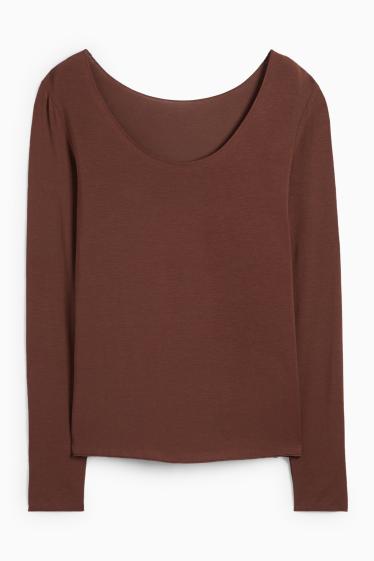 Femmes - Maillot de corps en cachemire mélangé - marron