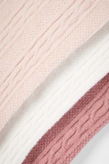 Neonate - Confezione da 3 - collant neonati - motivo treccia - rosa