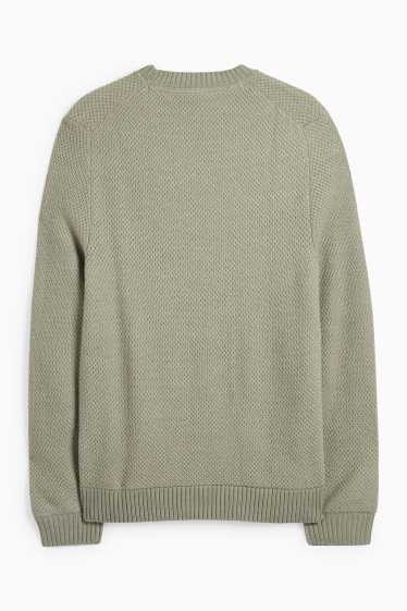Men - Jumper - textured - mint green